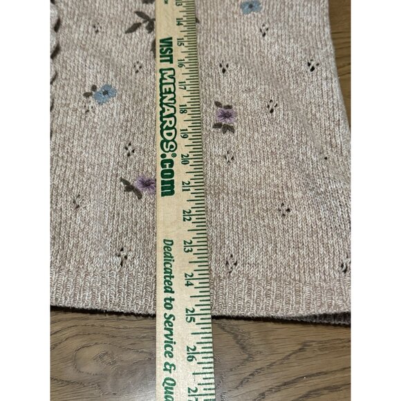 Jantzen Classics Cardigan Sweater Hand Embroidered Women Size Medium Floral VTG - Picture 3 of 15